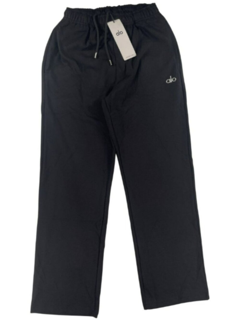 Alo Yoga Black Lounge Pants With Drawstring Elastic Waistband Women's Size M NEW